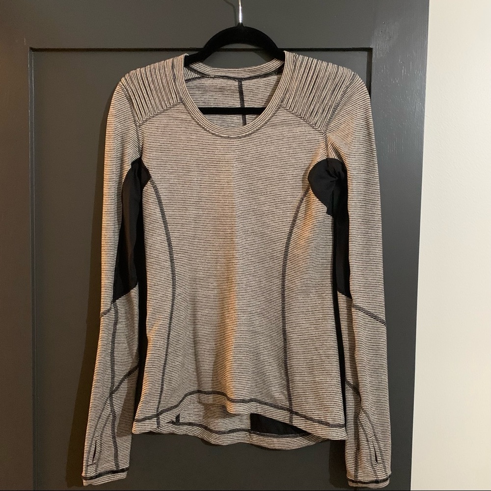 Lululemon long sleeve shirt - black and white striped